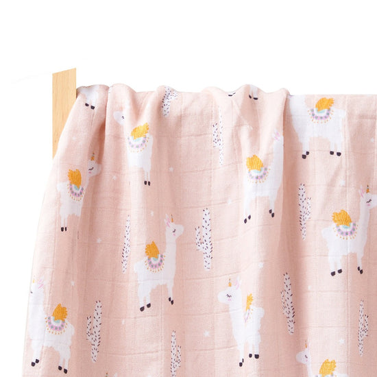 Whimsical Llama - Designer Bamboo Cotton Swaddle