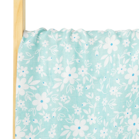 Blue Blossom - Bamboo Cotton Swaddle